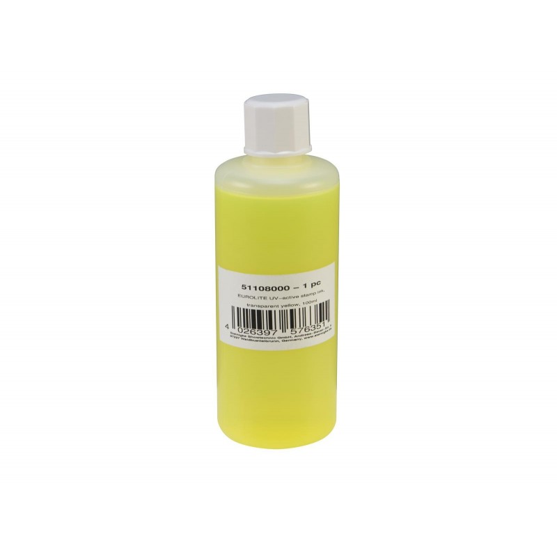 EUROLITE UV-active Stamp Ink, transparent yellow, 100ml